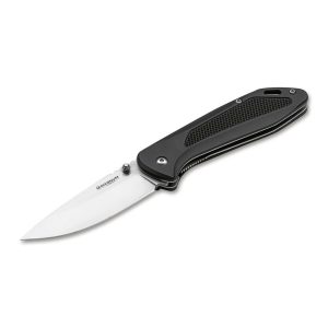 Нож Boker Magnum Advance Checkering Black с острие от стомана 440A и алуминиева дръжка с Checkering текстура. Тактически сгъваем нож с черно покритие и надежден Liner Lock механизъм.