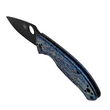Нож Spyderco Tenacious Titanium R.I.L. Disarray Finish D2 Black Blade PlainEdge